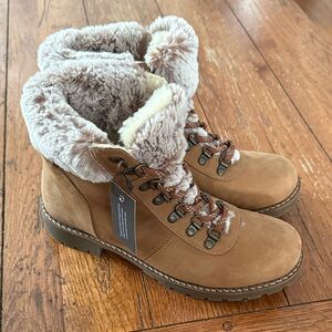 Cozy Tan Leather Fur-Lined Women's Boots